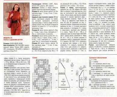 Платье спицами реглан сверху описание схема