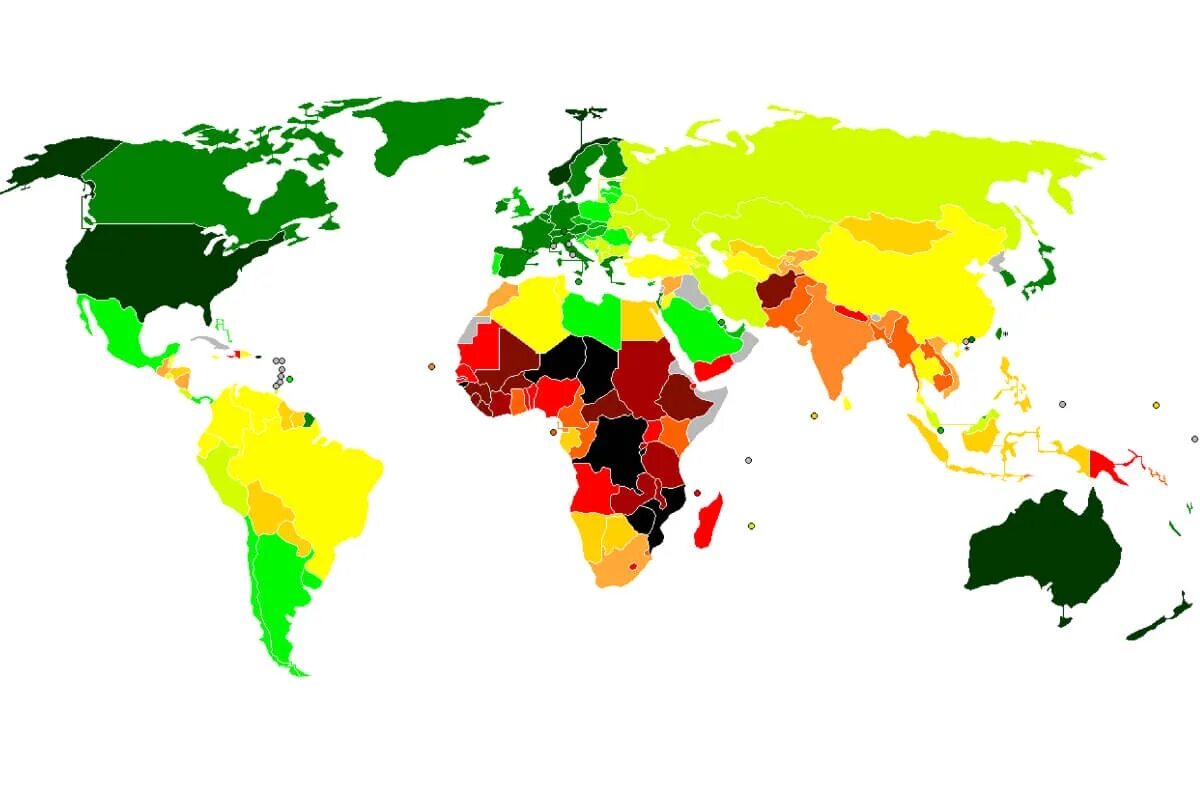 Карта качества жизни в мире.