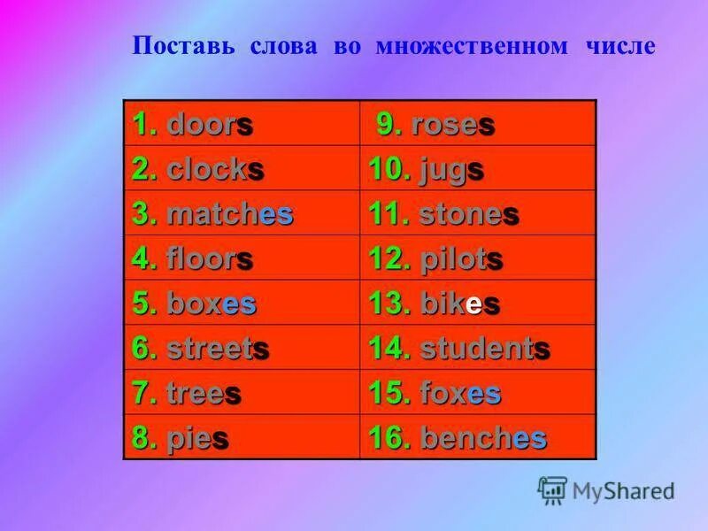 Число слова сам. Слова во множественном числе. Слова во множественном числе в русском языке. Слова во множ числе. Tree множественное число.