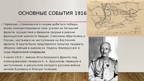 Какие события относятся к 1916 году