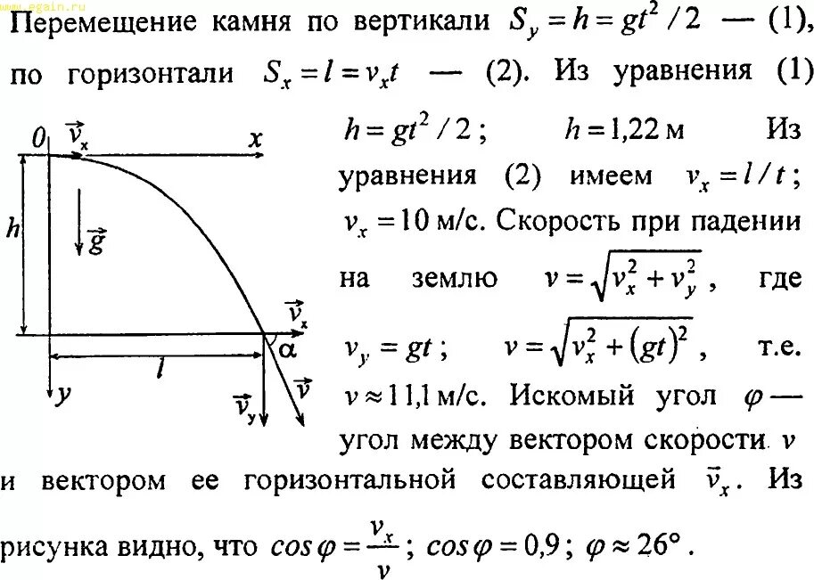 Камень бросили с высоты 45 м. Бросили горизонтально. Камень брошен горизонтально. Задачи на горизонтальный бросок. Камень бросили с высоты.