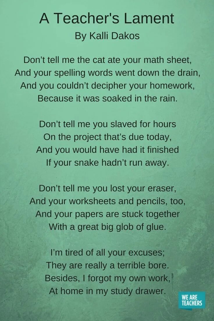 Teacher poem