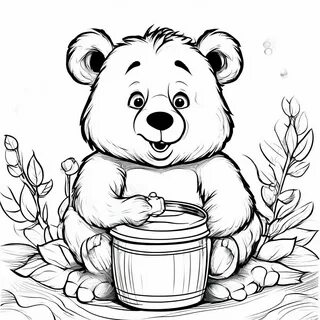 "Coloring book for children, bear with." - image created in Shedevrum