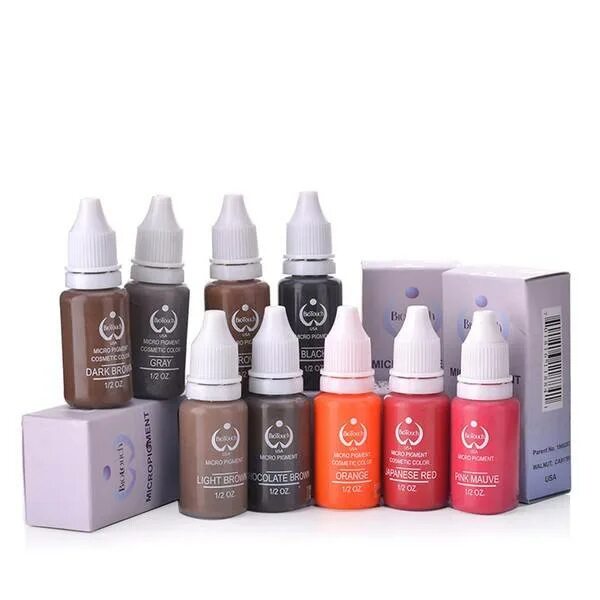 3 Colors Semi Permanent Makeup Tattoo Ink Pigment For 3D Tattoo Eyebrow Lip Make