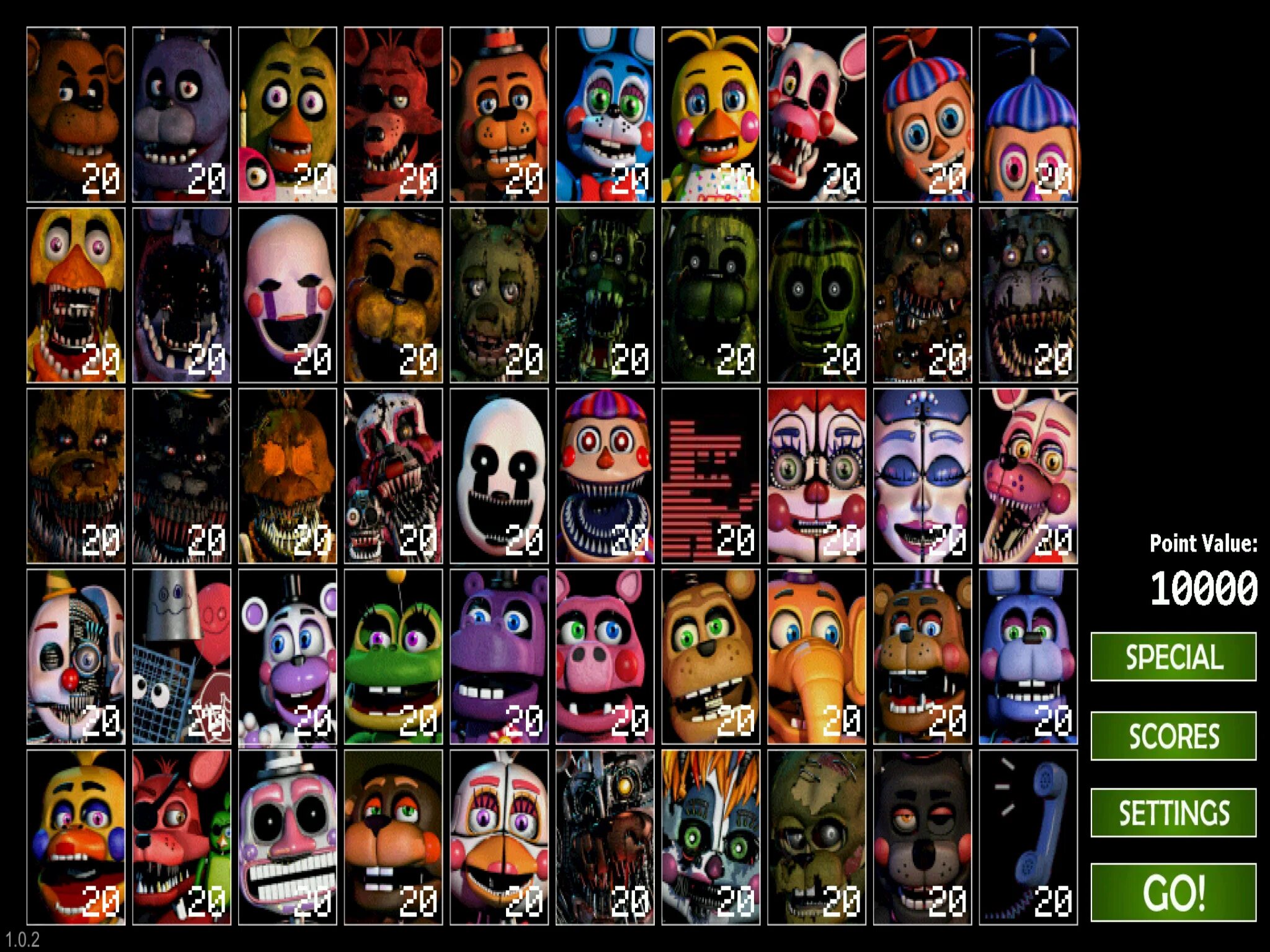 Андроид fnaf 7. Ultimate Custom Night АНИМАТРОНИКИ. ФНАФ ультимейт кастом Найт. ФНАФ кастом Найт. FNAF 7 Ultimate Custom Night.