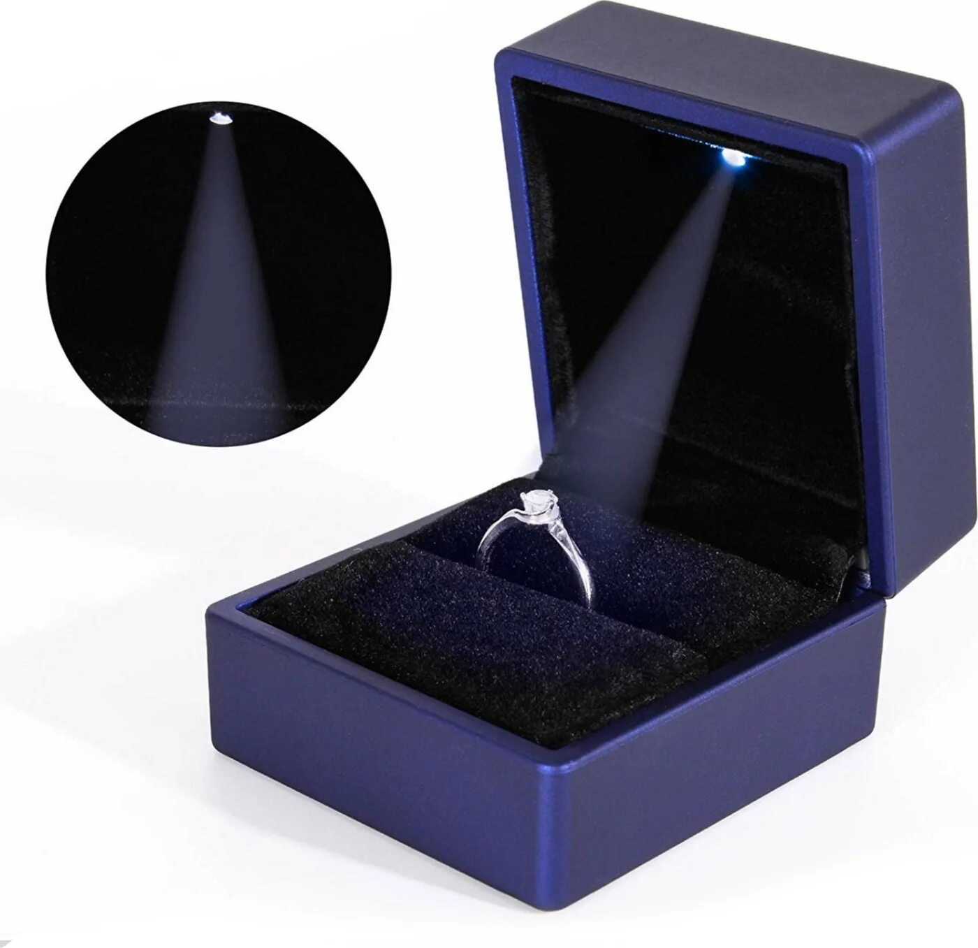 футляр с подсветкой kameel. кольцо в коробочке. коробка для кольца синяя. шкатулка для кольца с подсветкой. коробочка для кольца с подсветкой.