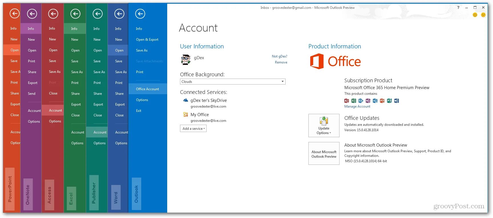 Аккаунт microsoft office. Microsoft office 2013. office 2013 скриншоты. мс офис 2013 скриншоты. темы для outlook 2013.
