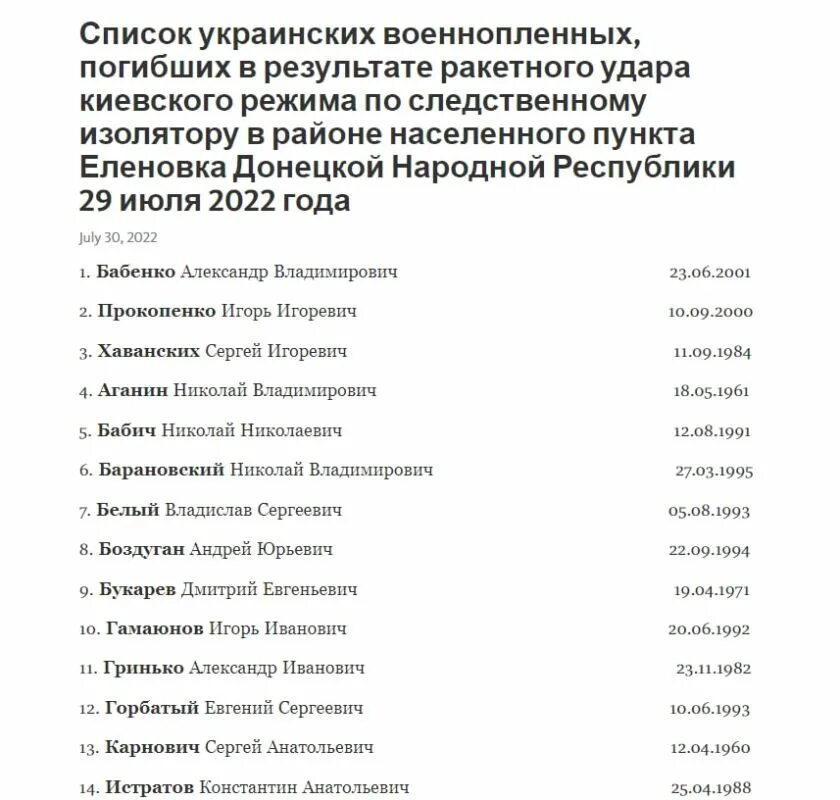 Список погибших Минобороны РФ. Новые списки погибших. Списки военнопленных на Украине. Список пленных.