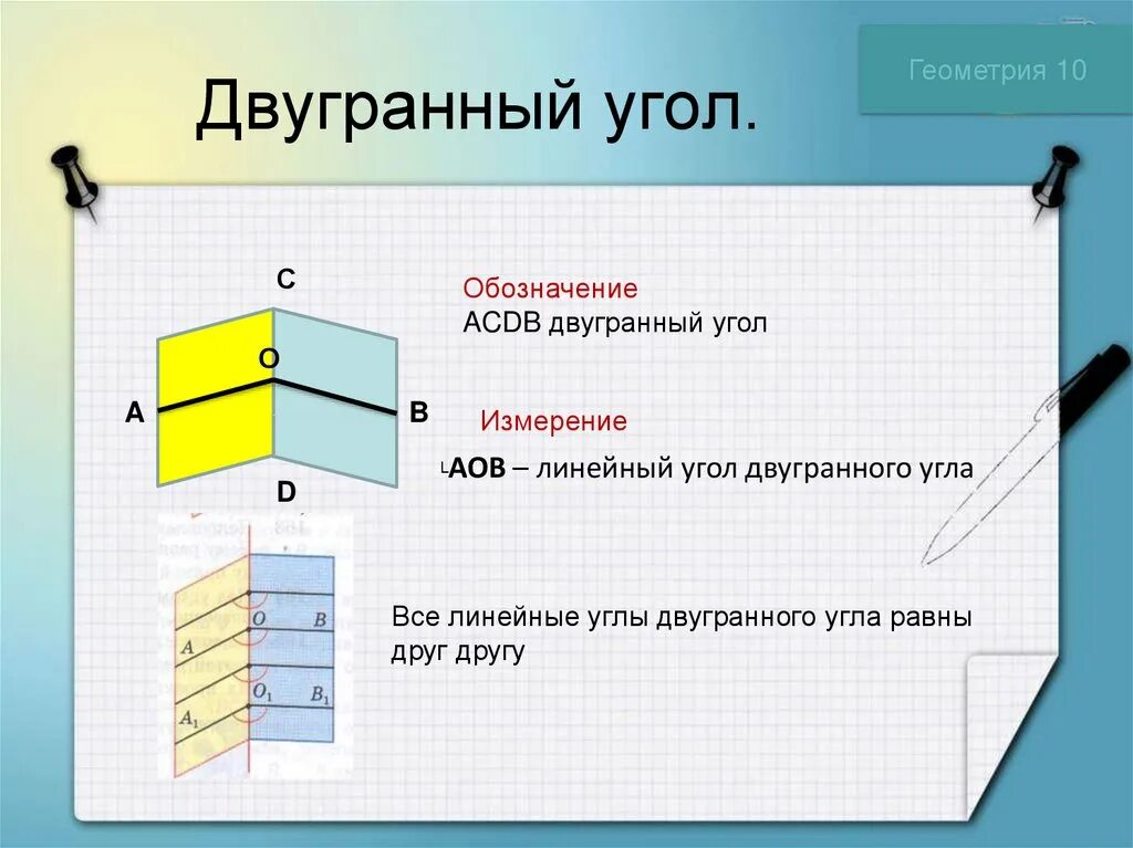 Определить двугранные углы