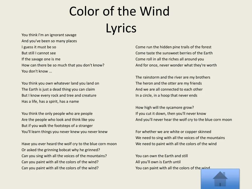 Песня ветер 4. Colors of the Wind текст. Wind of Color текст. Colors текст. Цвета ветра текст.