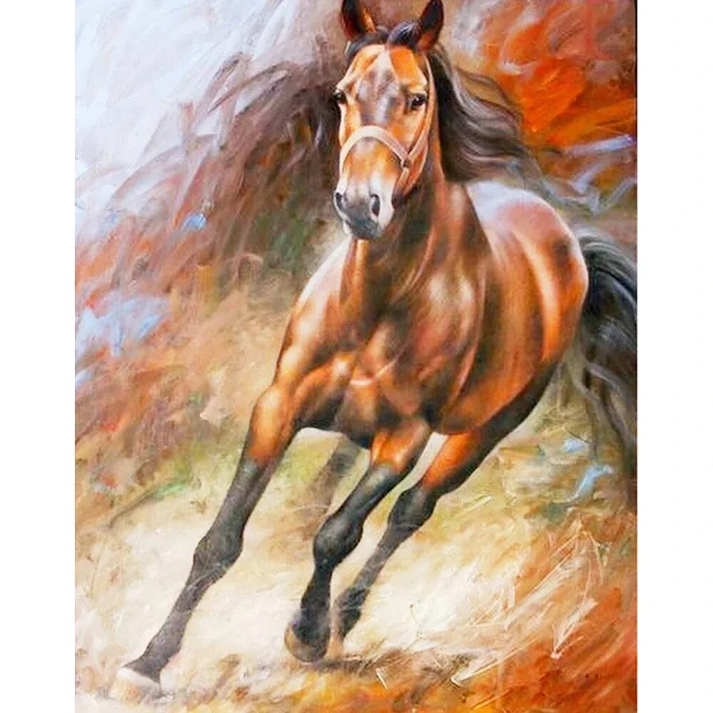 Картина лошадка. Спартако Ломбардо художник. Брагинский художник лошади.