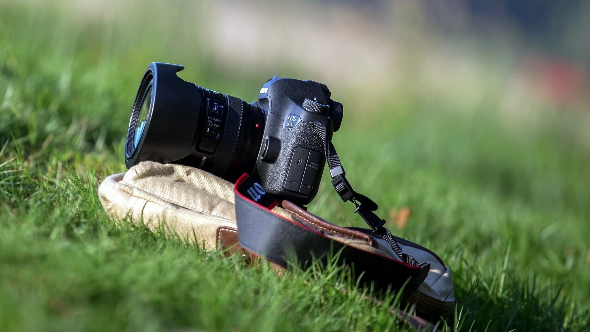 Камера качества 5. Canon 5d Mark 4. Фотокамера в траве. Фотоаппарат на природе. Фотоаппарат на красивом фоне.