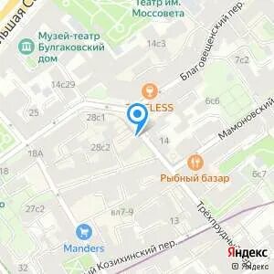 Трехпрудный переулок на карте москвы