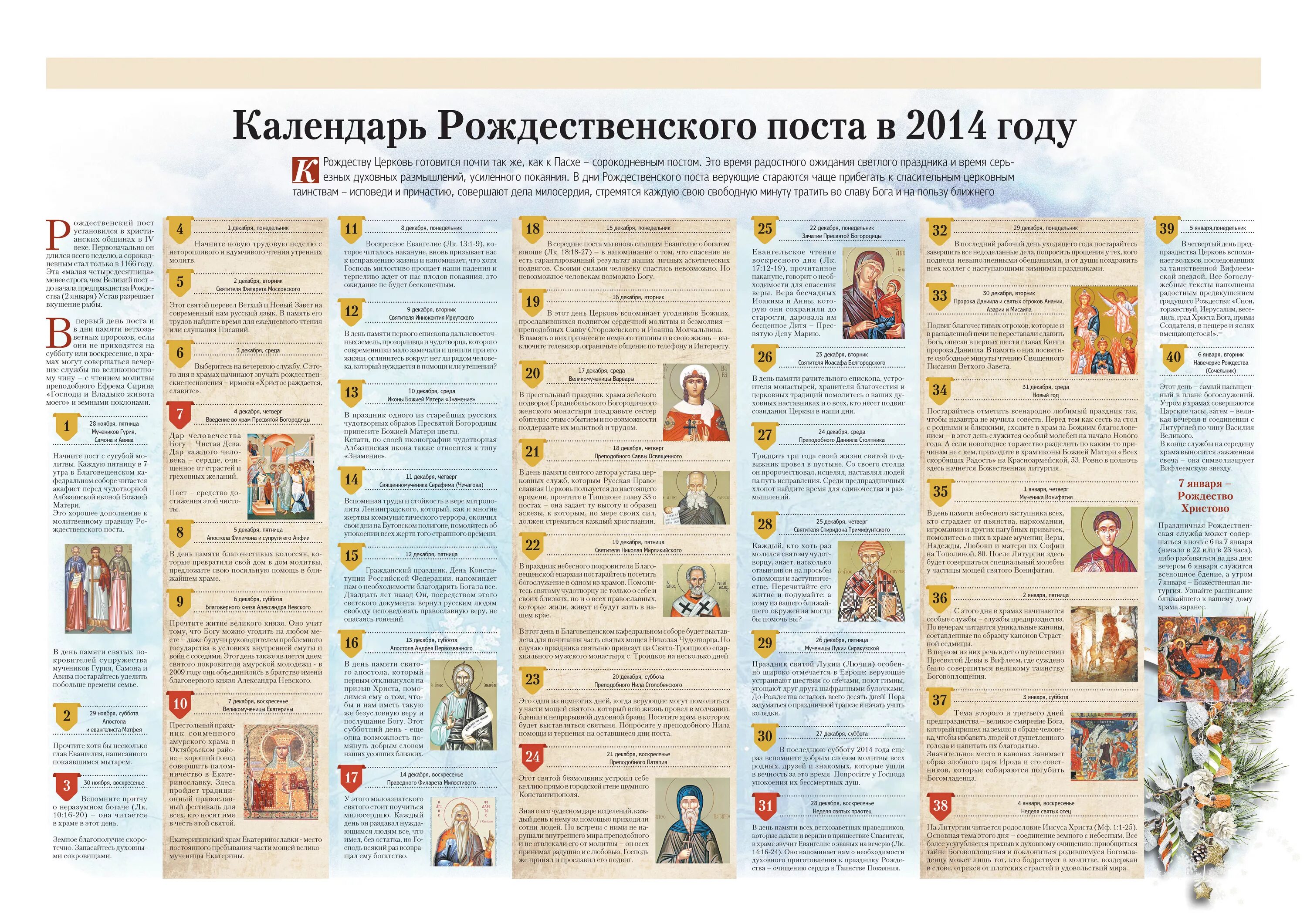 Календарь Рождественского поста. Календарь Рождественского поста 2014. Календарь поста для детей. Рождественский календарь православный. Как поститься в первую неделю великого поста