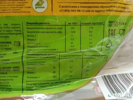 Лепешка калорийность