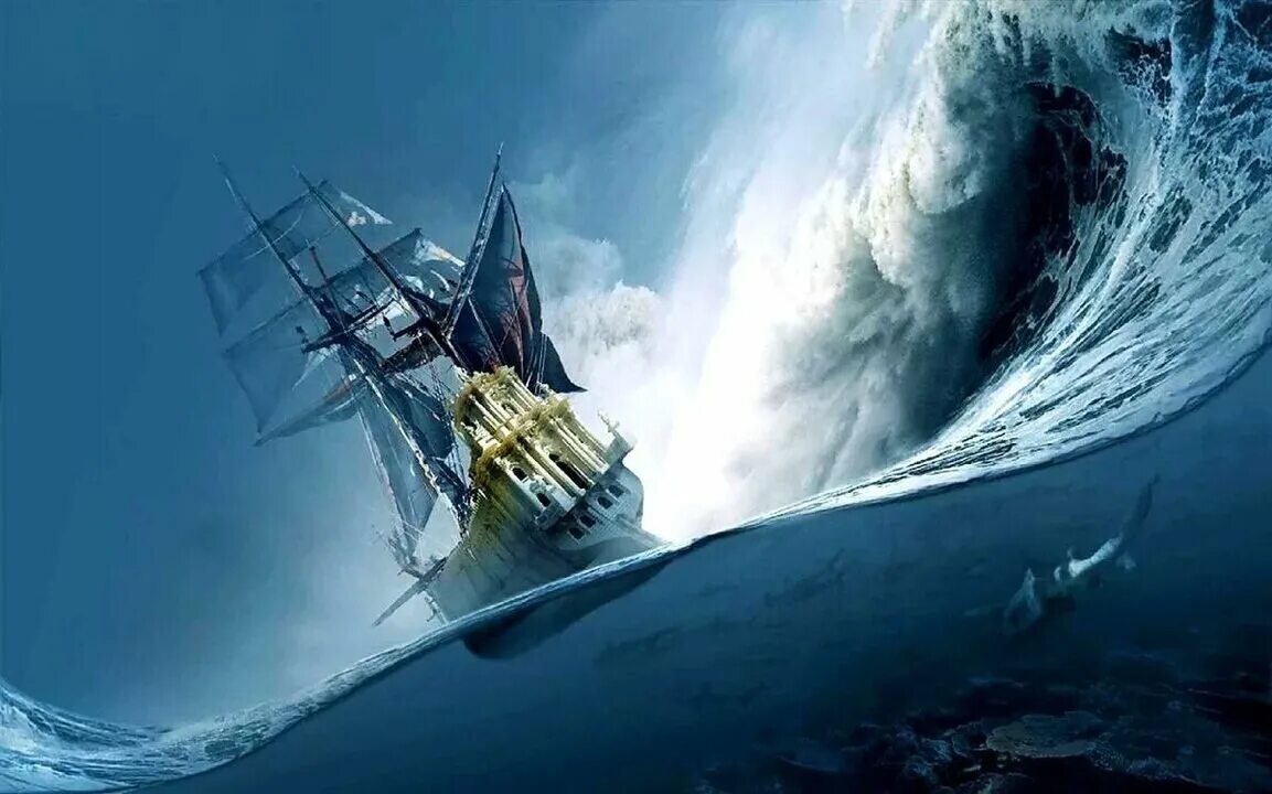 Корабли и огромные волны. Художник Джордж Грие. Корабль в шторм. Парусный корабль в шторм. Корабль в бурю.