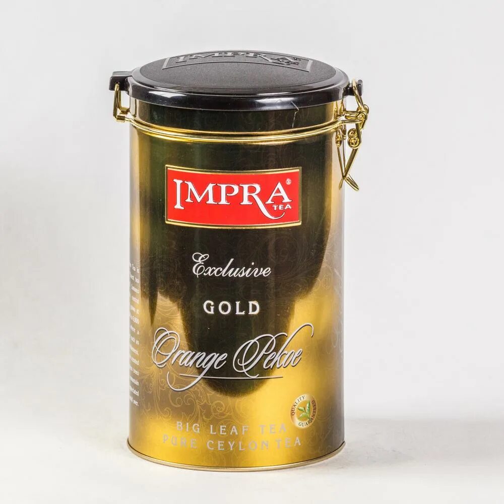 Черный чай gold. Чай Импра Голд черный ж/б 200г. Impra Exclusive Gold чай. Impra крупнолистовой черный чай 200 гр. Чай черный Импра Голд 100гр.