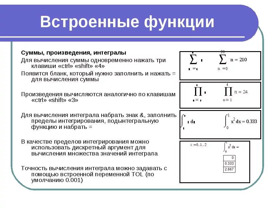 Формат функции сумм. Сумма функций. Вычисление произведения функций. Встроенные функции. Функция суммы в математике.