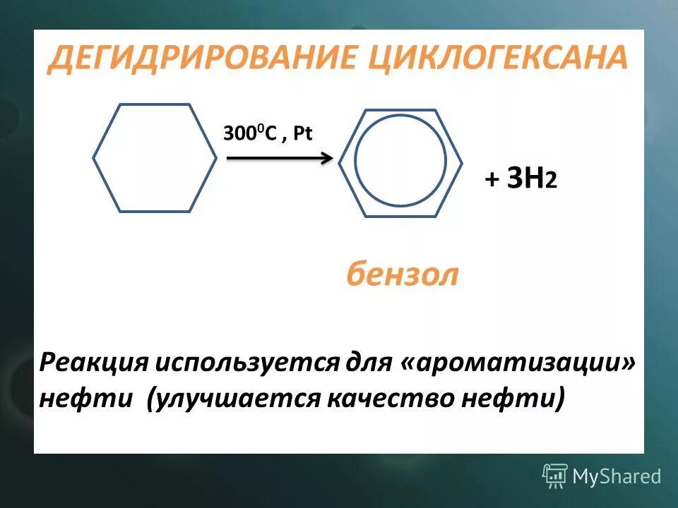 Бензол реакция дегидрирования