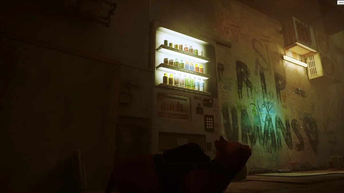 Трущобы stray. Stray 4 банки энергетика. stray 3 банки энергетика. автоматы с энергетиками stray. трущобы из игры stray.