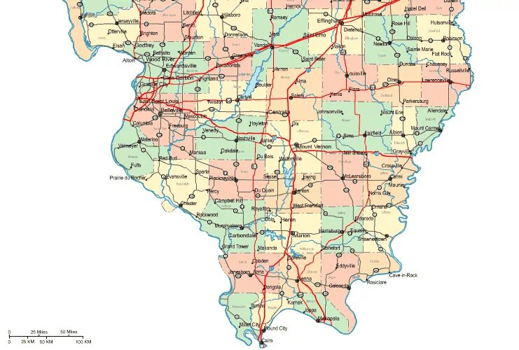 Southern Illinois на карте. : Il - Southern Illinois on Map. Naperville Illinois Map download.