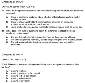 Cambridge listening answers