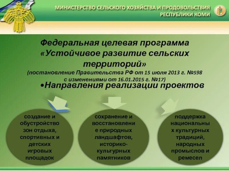 Программа развития сельских территорий. Устойчивое развитие сельских территорий. Устойчивое развитие сельского хозяйства. Проблемы развития сельских территорий.