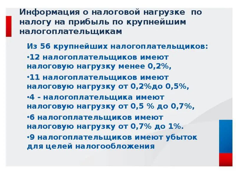 Занижена налоговая база. Налоговая нагрузка пояснения. Налоговая нагрузка по налогу на прибыль. Нагрузка по налогу на прибыль, %. Причины низкой налоговой нагрузки.