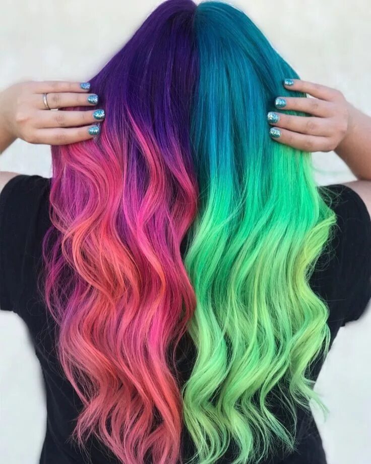 Как выглядят цветные волосы These Rainbow Hair Pics Expose The Truth Behind Social Media Hair colorist, Rain