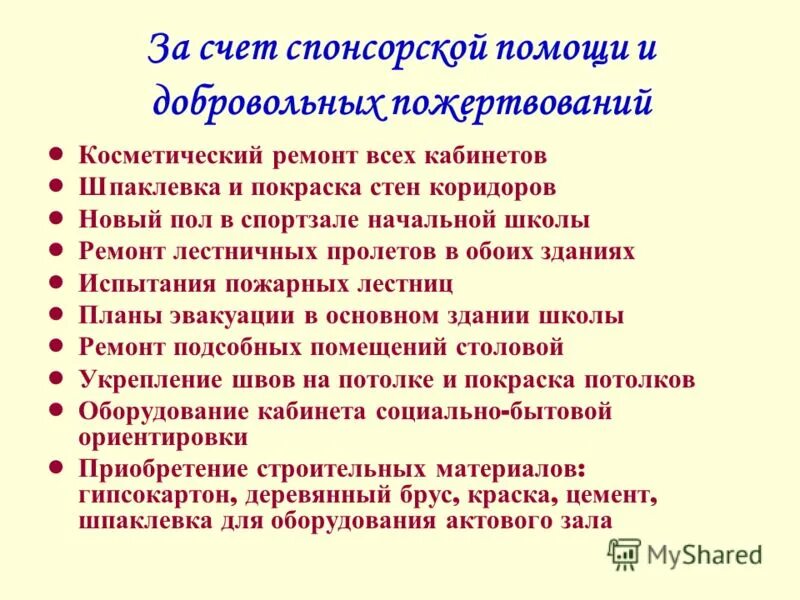 Написать спонсорам. Отчет о спонсорской помощи. Виды спонсорской помощи. Спонсорская помощь школам. Спонсорская помощь пример.