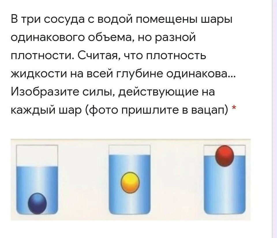 Три одинаковых по размеру шарика. Три сосуда с водой. Шар в плотной жидкости. Плотность разных жидкостей. Тела различной плотности в воде.