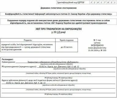 Форма травматизм в 2024 году