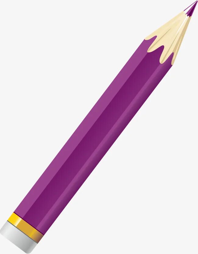 Картинка карандаш для детей. Фиолетовый карандаш.