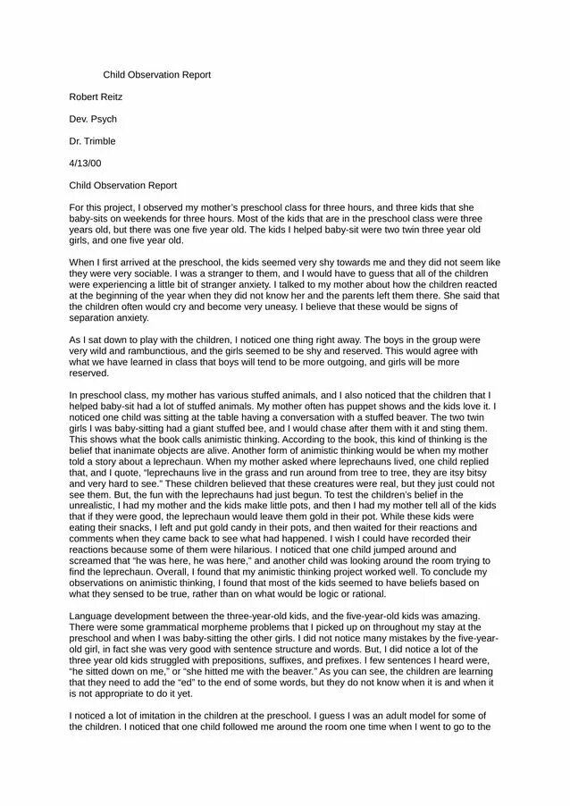Teacher statement