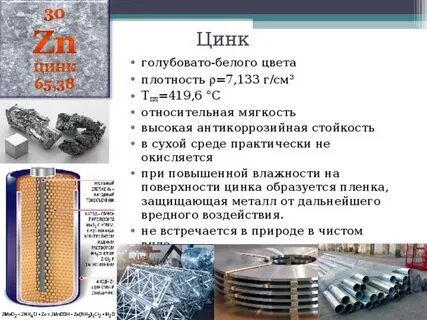 Плотность цинка