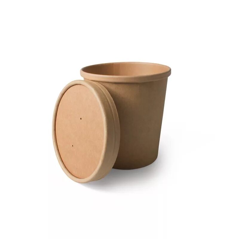 ). Упаковка eco soup 12с ( 250 шт. Супницы одноразовые крафт. Супница eco soup 12w (белая) d-70, h-85, 340мл. Контейнер "непластик" д/супа крафт с картон.