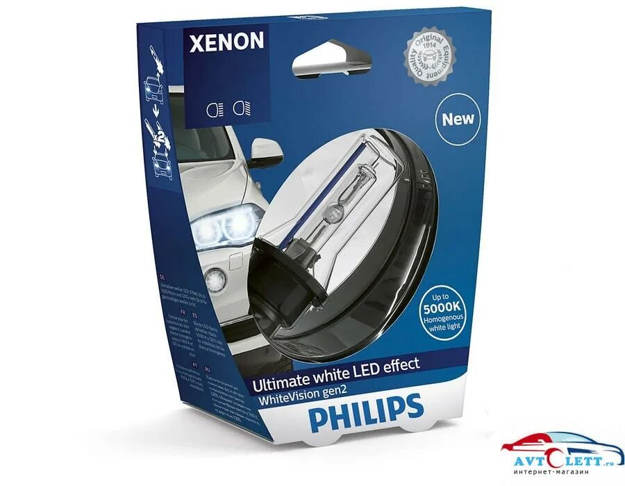 Philips xenon. 85122 Philips d2s. D4s Philips x-treme Vision gen2 (+150%) - 42402xv2c1. Philips d1s x-TREMEVISION gen2. D2s Philips x-treme Vision gen2 (+150%) - 85122xv2s1.
