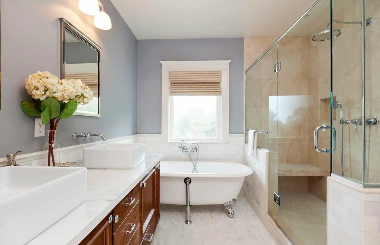 Ванная комната. Стильная ванная комната. Дизайн интерьера ванный комнаты. Ванная комната с окрашенными стенами.