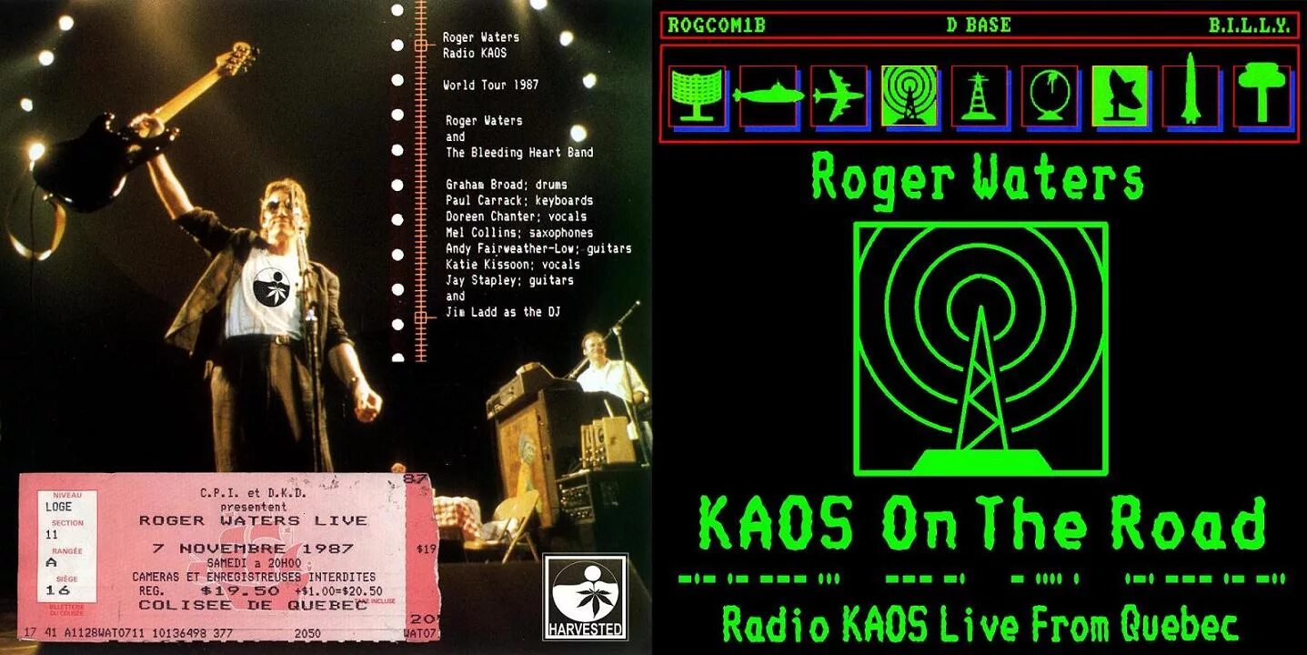 S o s live. Роджер Уотерс 1987 Radio k.a.o.s.. Roger Waters 1987. Roger Waters Kaos Tour. Roger Waters Radio k.a.o.s. обложка.