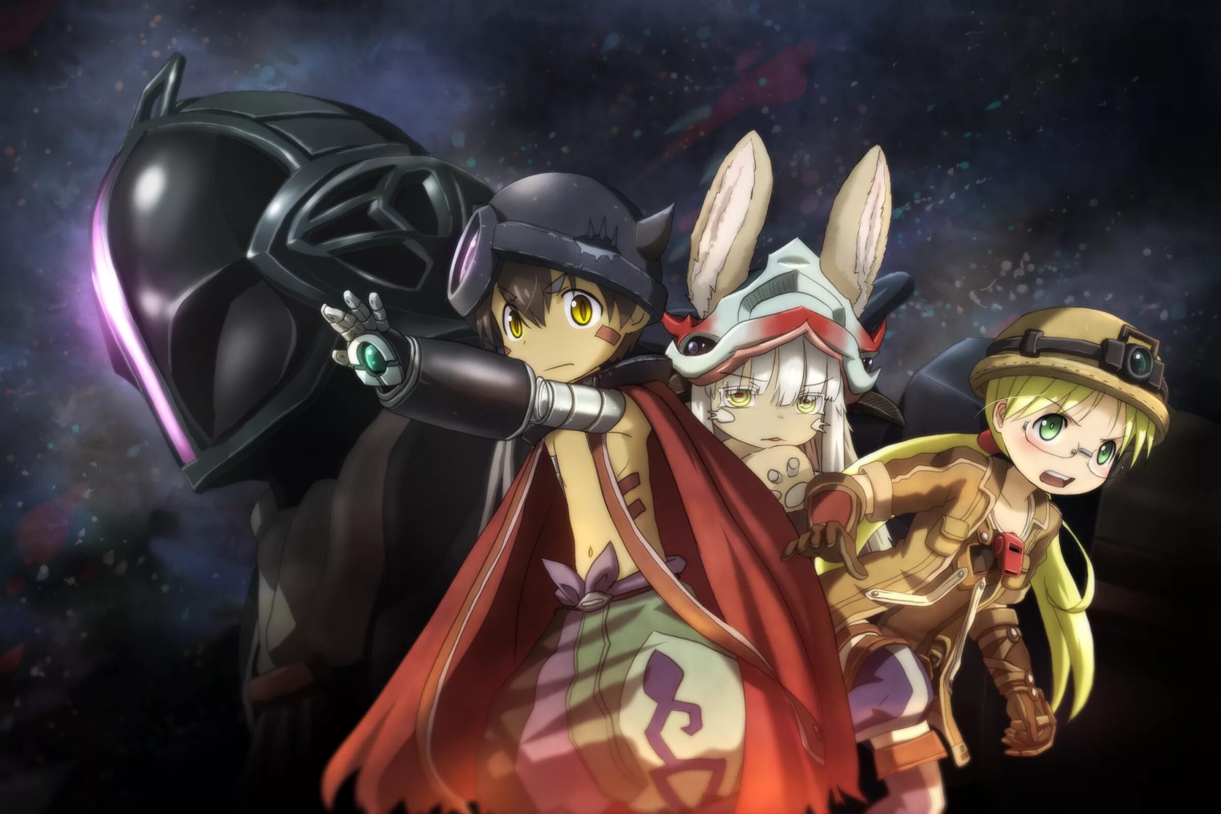 Созданный в бездне 2 читать. Made in abyss кроссовер. made in abyss аниме 2 сезон. made in abyss постер. созданный в бездне аниме арт.