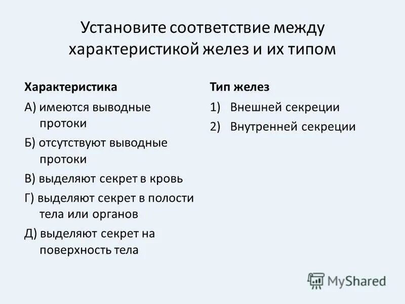 Установите соответствие между характеристикой и генотипом. Установите соответствие между характеристикой желез и их типом. Установите соответствие между характеристиками. Установите соответствие между характеристикой желёз и их типом. Установите соответствие между характеристикой железы и её типом.