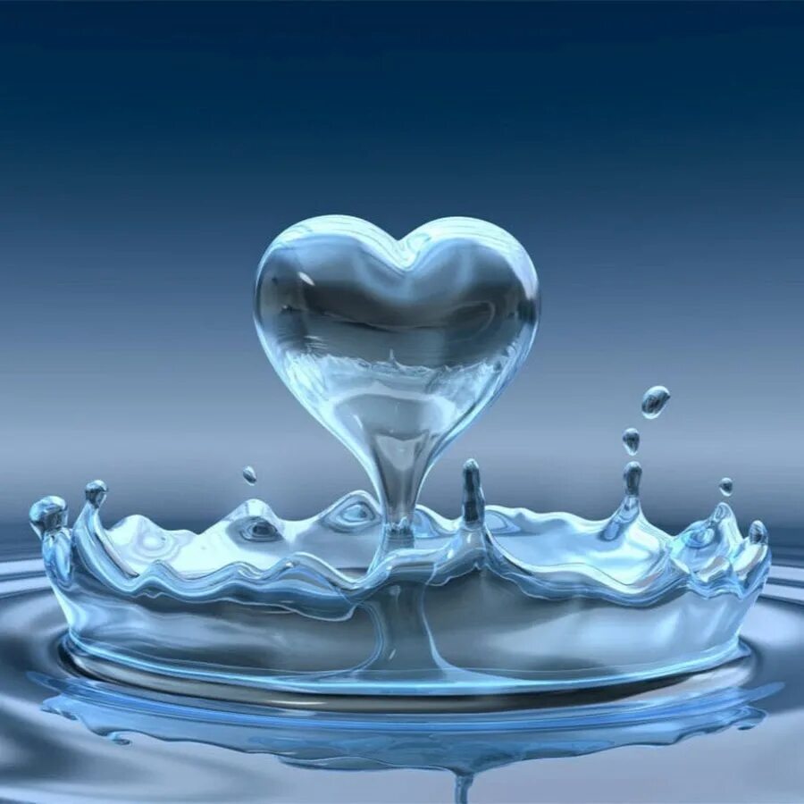 Люблю воду. Заставка сердце. Сердце вода. Сердце из воды.
