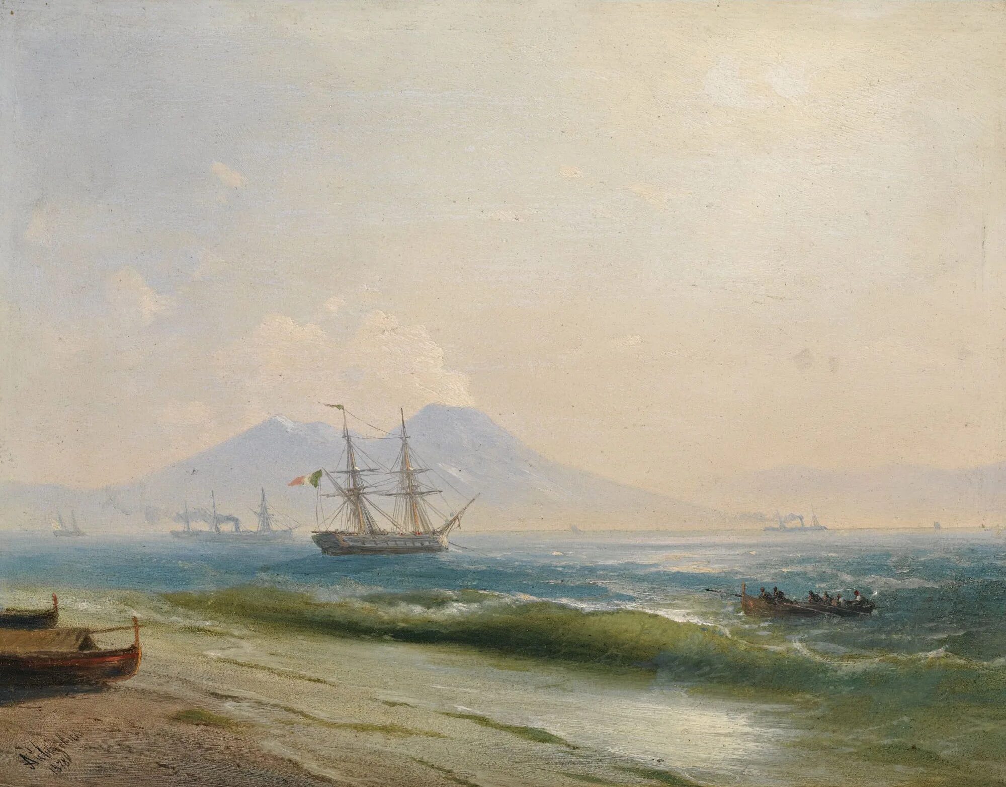 пейзаж айвазовского. айвазовский неаполитанский залив 1845. закат на море айвазовский 1856. 1841.