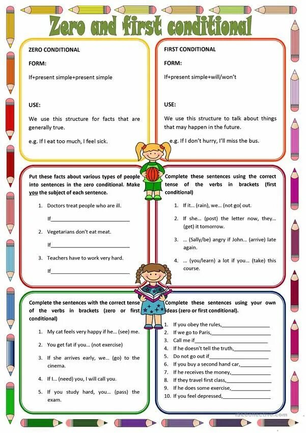 Make up sentences with if clauses
