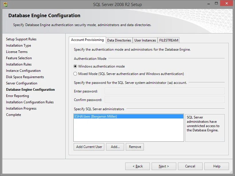 Add is not configured