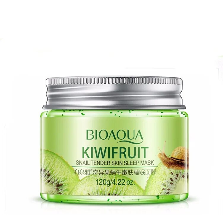 Bioaqua ночная маска. BIOAQUA Kiwifruit ночная маска для лица. Ночная маска для лица BIOAQUA"Kiwifruit Snail tender Sleep Mask"120g.. BIOAQUA ночная маска с киви 120 гр. Маска для лица BIOAQUA С экстрактом киви и улитки, 120 мл.