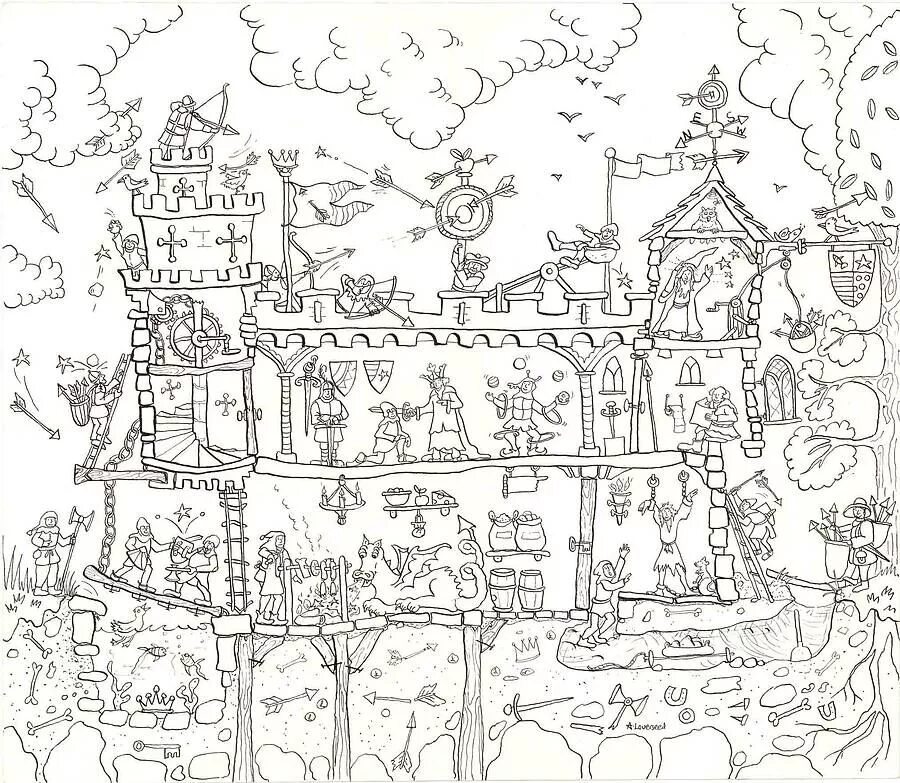 Раскраски 7 королевств распечатать бесплатно Very Cool Castle Coloring Pages PDF  Castle coloring page, C
