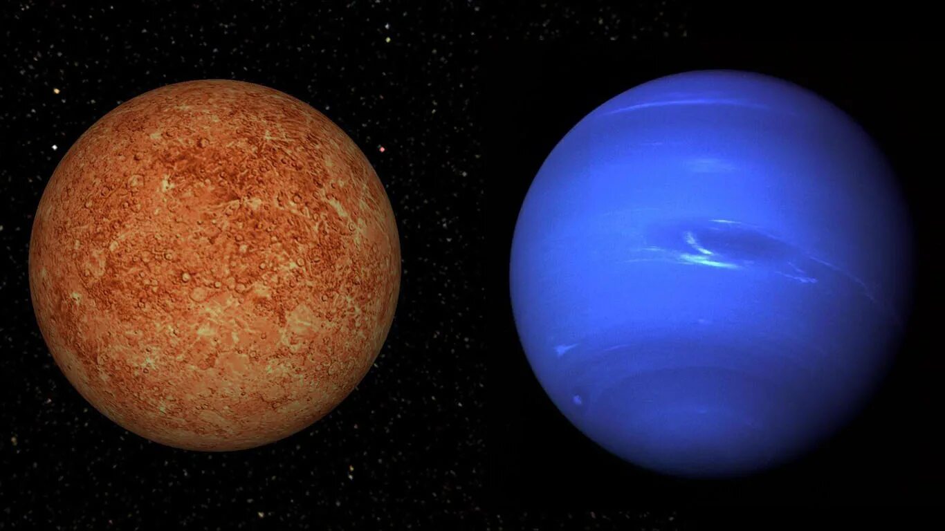 Меркурий и Уран. Меркурий и Нептун.