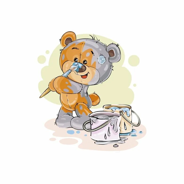 Медведь умывается. Медвежонок умывается. Медвежонок рисунок. Мишка Тедди умывается.