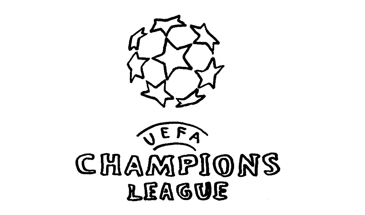 Champions league drawn. Эмблема Лиги чемпионов УЕФА. Логотипы футбольных лик. Раскраска футбол лига чемпионов. Лига чемпионов эмблема логотип.